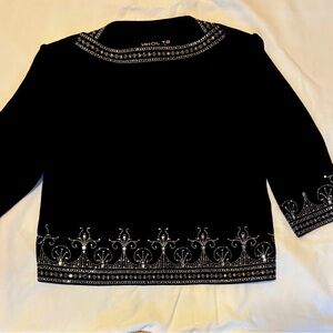 St. John evening top by Marie Gray embellished with silver crystals